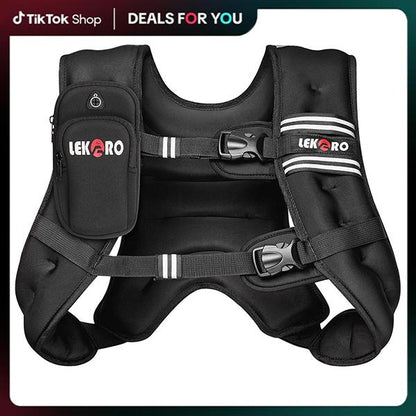 LEKARO Weighted Vest (6–30lb) | Adjustable Fitness Training Vest