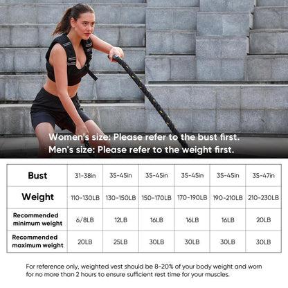 LEKARO Weighted Vest (6–30lb) | Adjustable Fitness Training Vest